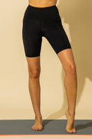 Black Biker Shorts with Side Pockets