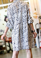 Leopard Shirring Dress