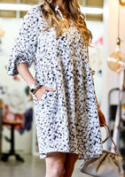 Leopard Shirring Dress